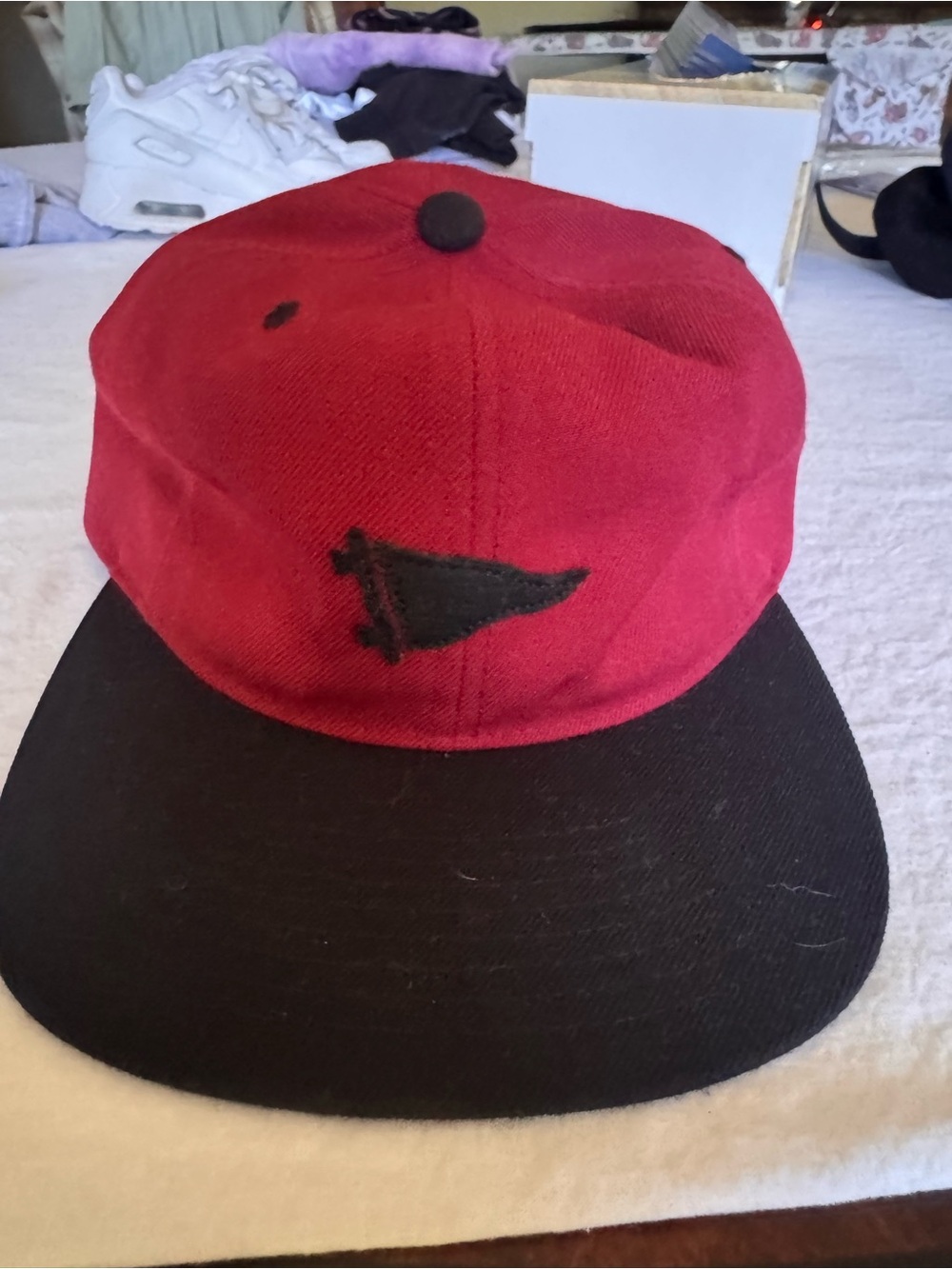 Primitive Red and Black Snapback Hat
